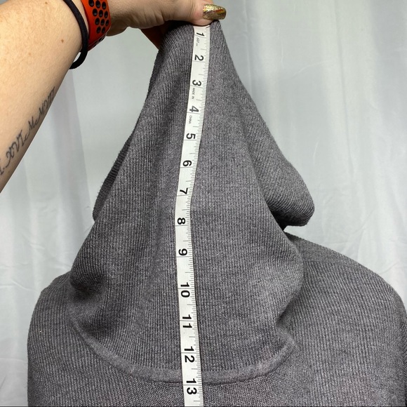 Renuar medium gray cowl neck sweater 3/4 sleeves - Picture 4 of 9